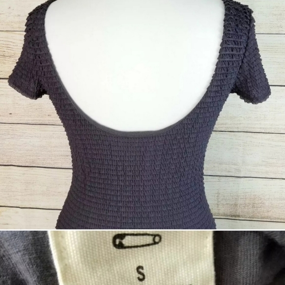 Pins & Needles S Gray Stretchy Ruffled Mini Dress - Picture 5 of 6